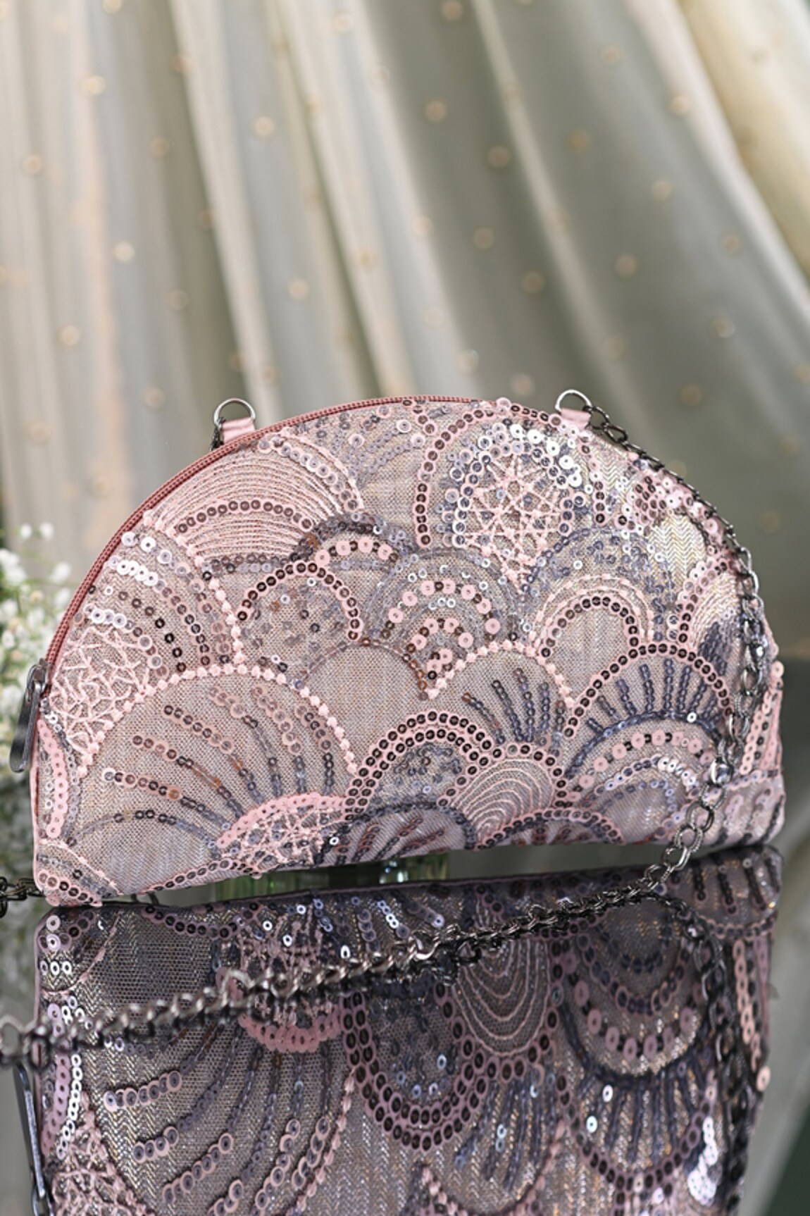 Miar Designs Aarushi Embellished Moon Clutch