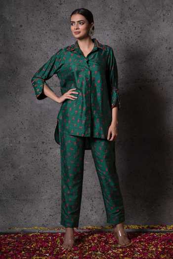 Shachi Sood Flower Pattern Shirt And Pant Set 