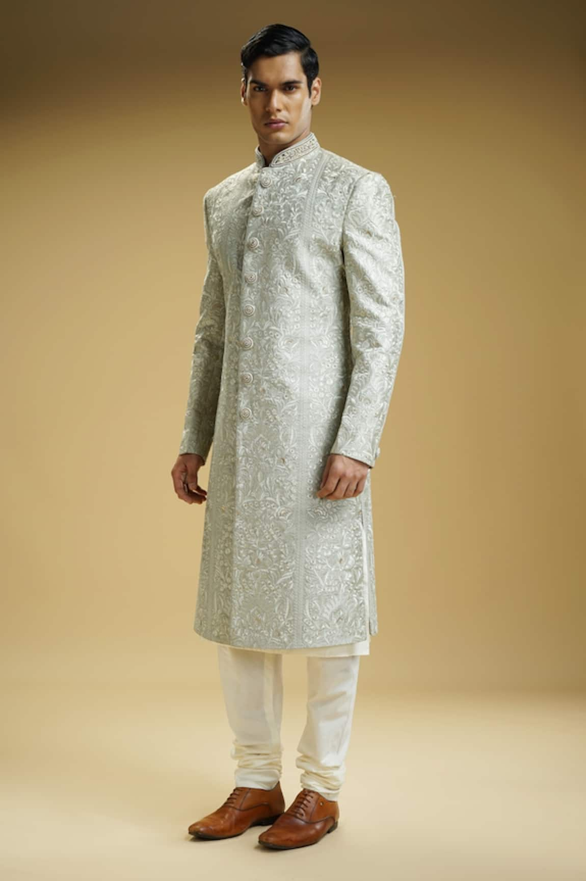 Kommal Sood Mandala Flower Embroidered Sherwani Set