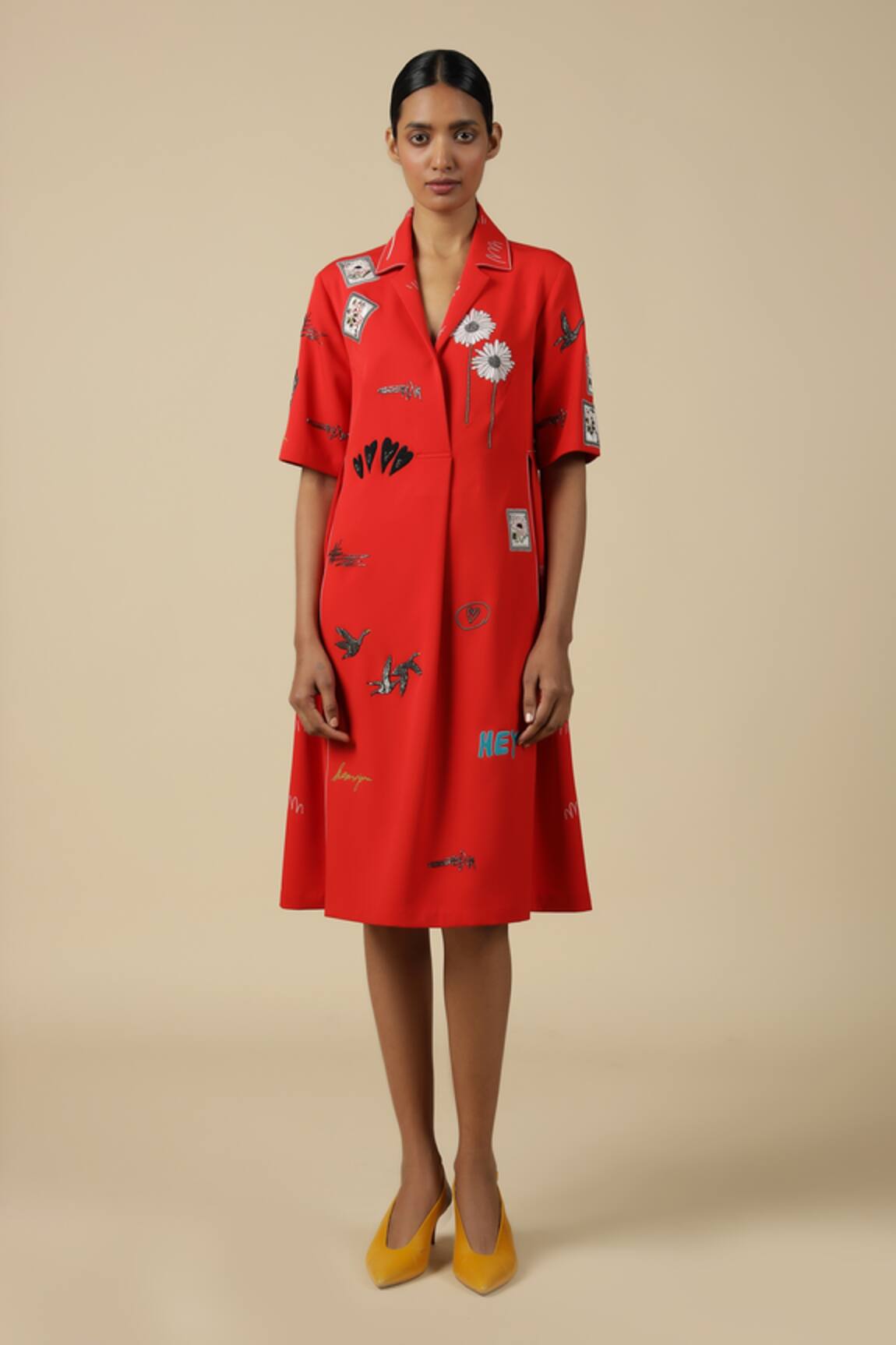 Shahin Mannan Funky Pattern Embroidered Dress