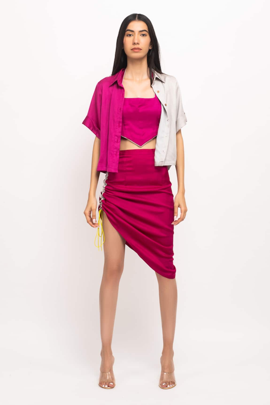 Neora By Nehal Chopra Half & Half Shirt Skirt Set
