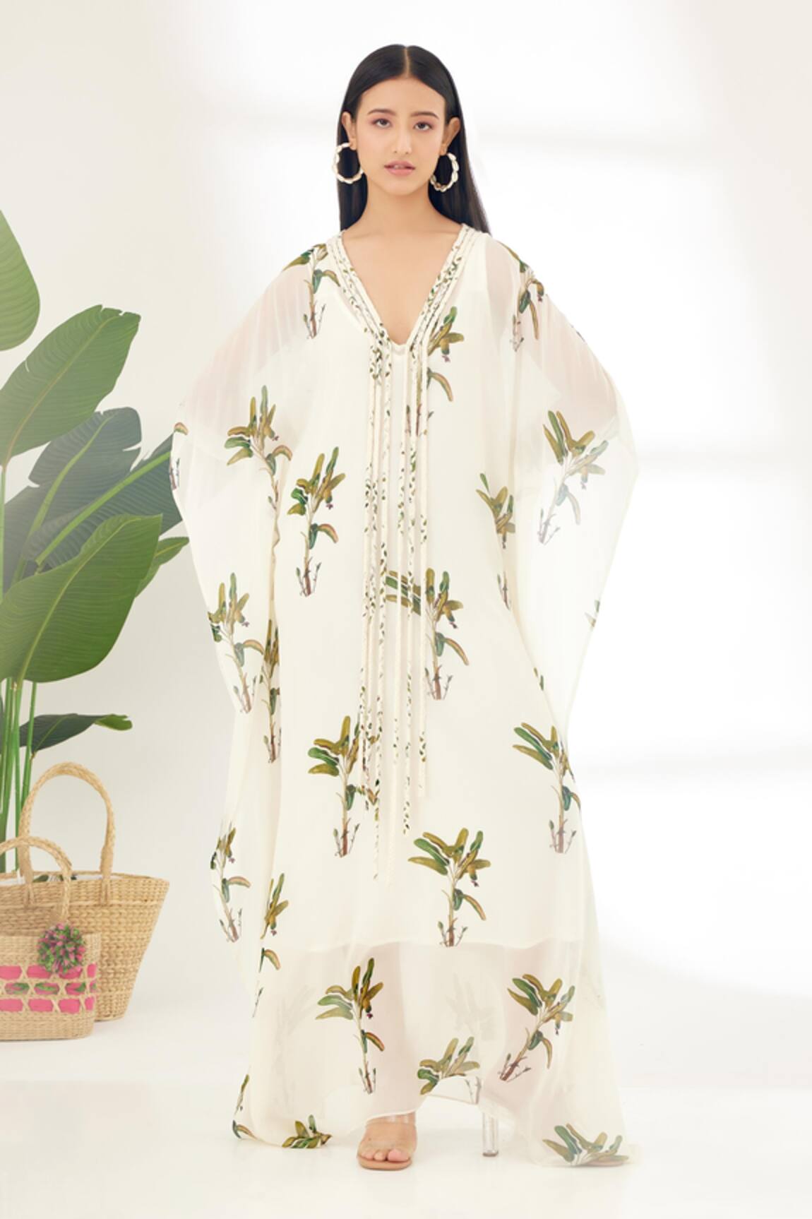 Nikasha Banana Tree Hand Painted Kaftan