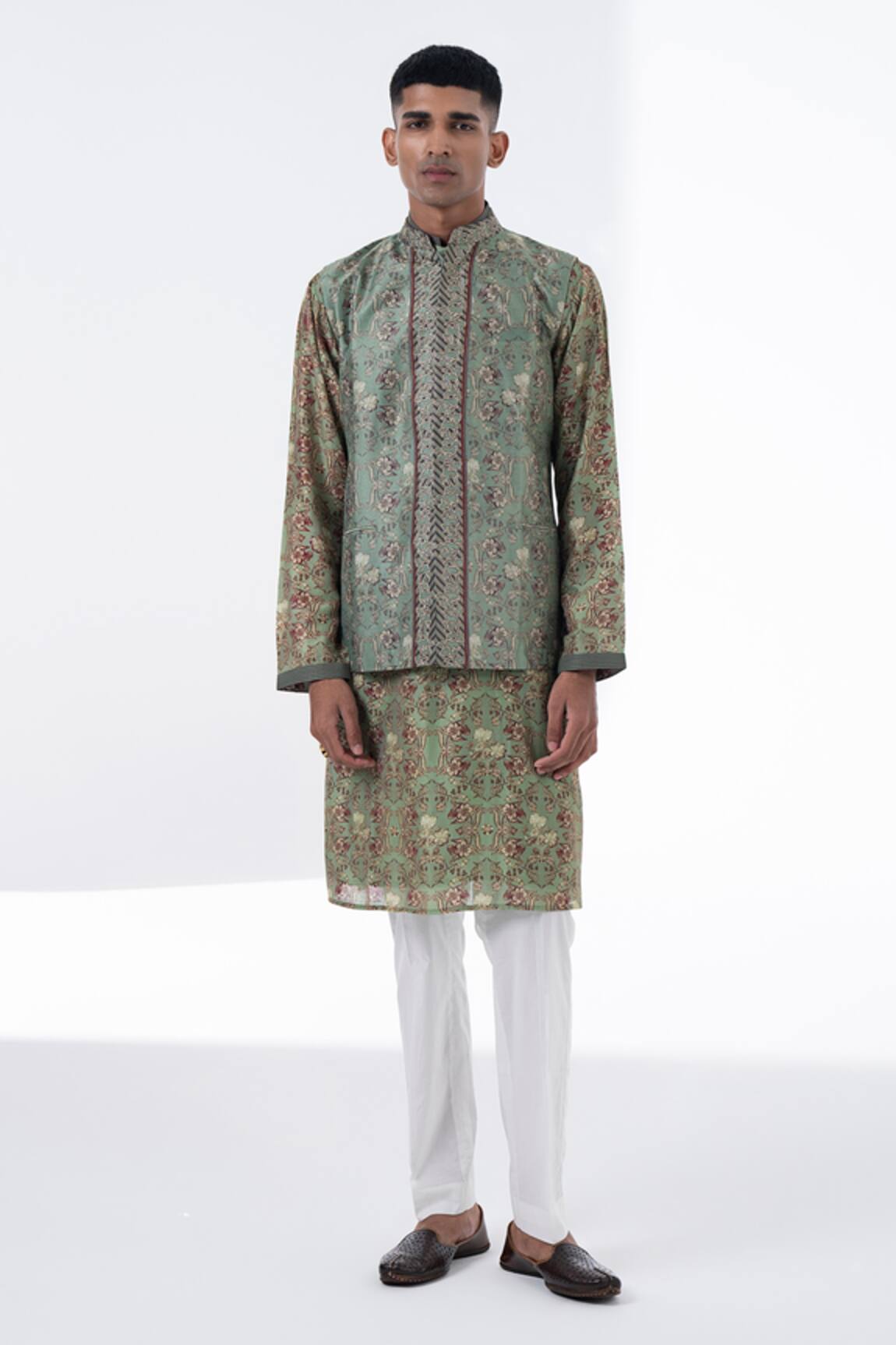 Siddhartha Bansal Printed Green Royal Chintz Bundi