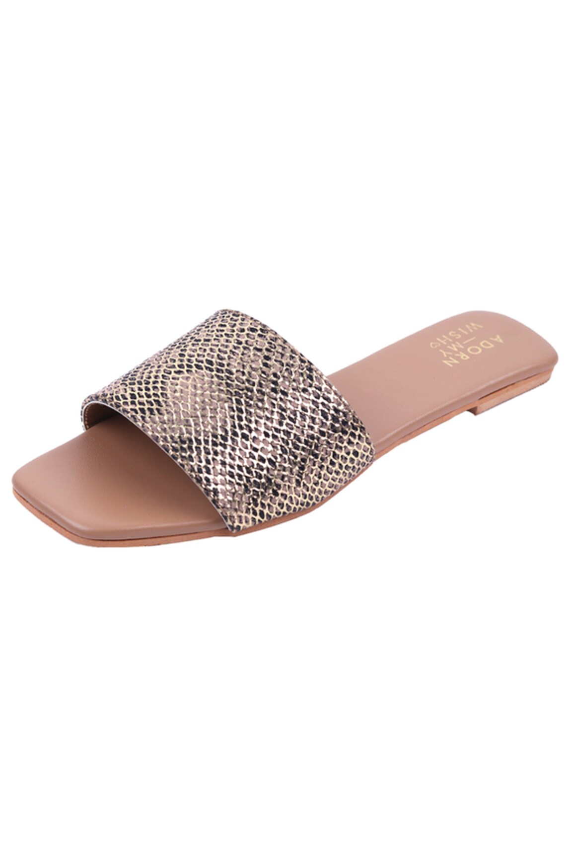 Adorn My Wish Snake Print Sliders