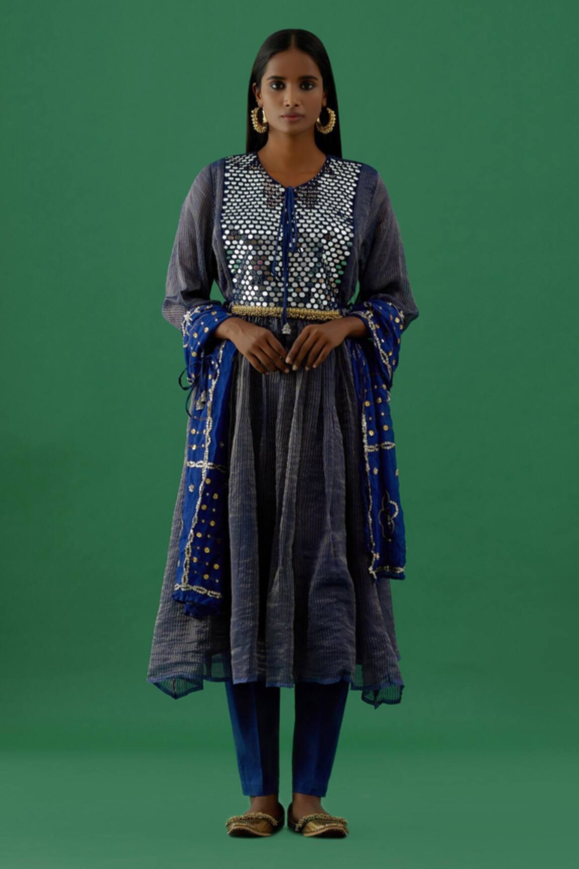 5elements Mirror Work Anarkali Set