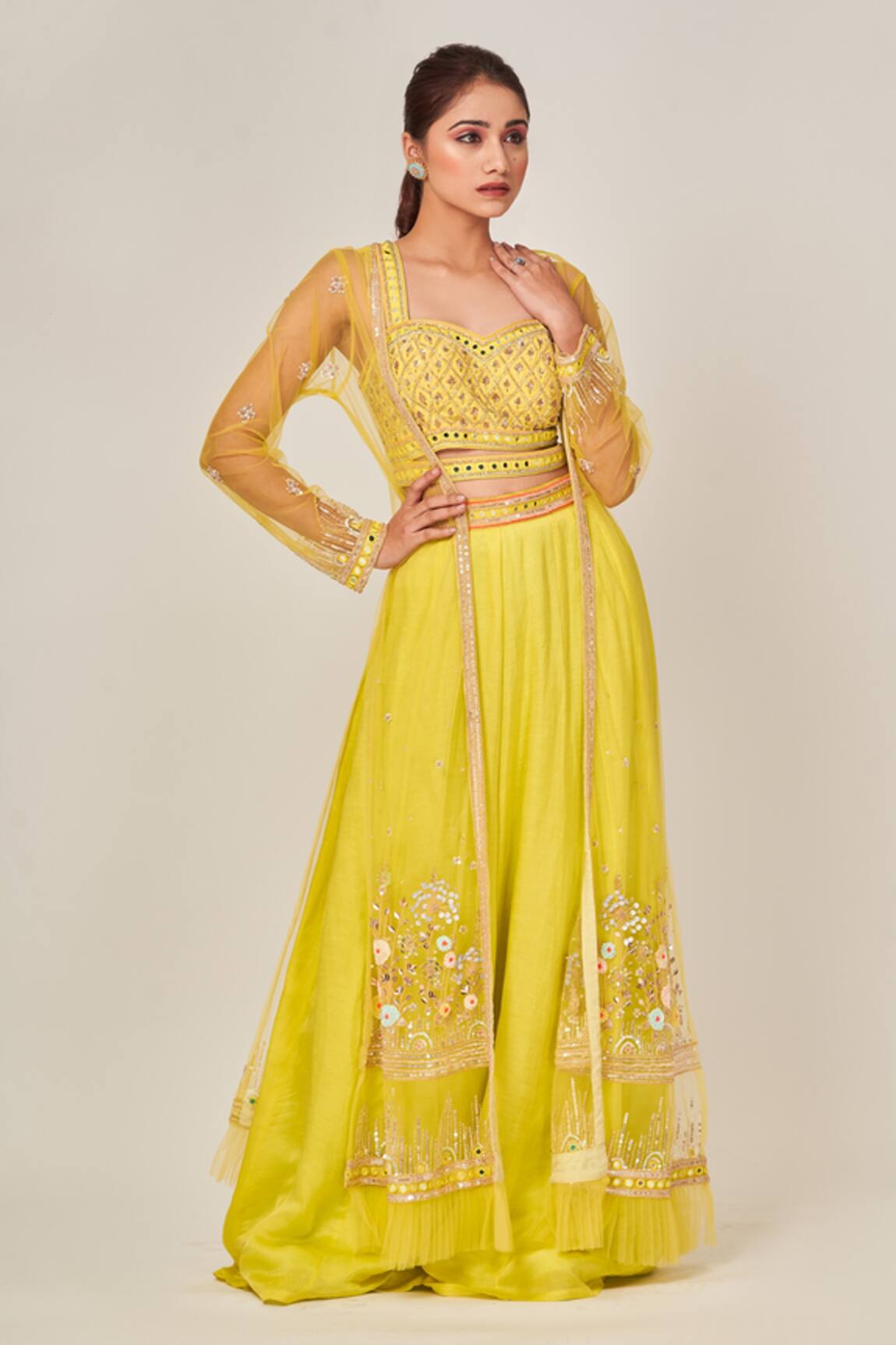 Tamaraa By Tahani Sequin Embellished Bouse Sharara Set 
