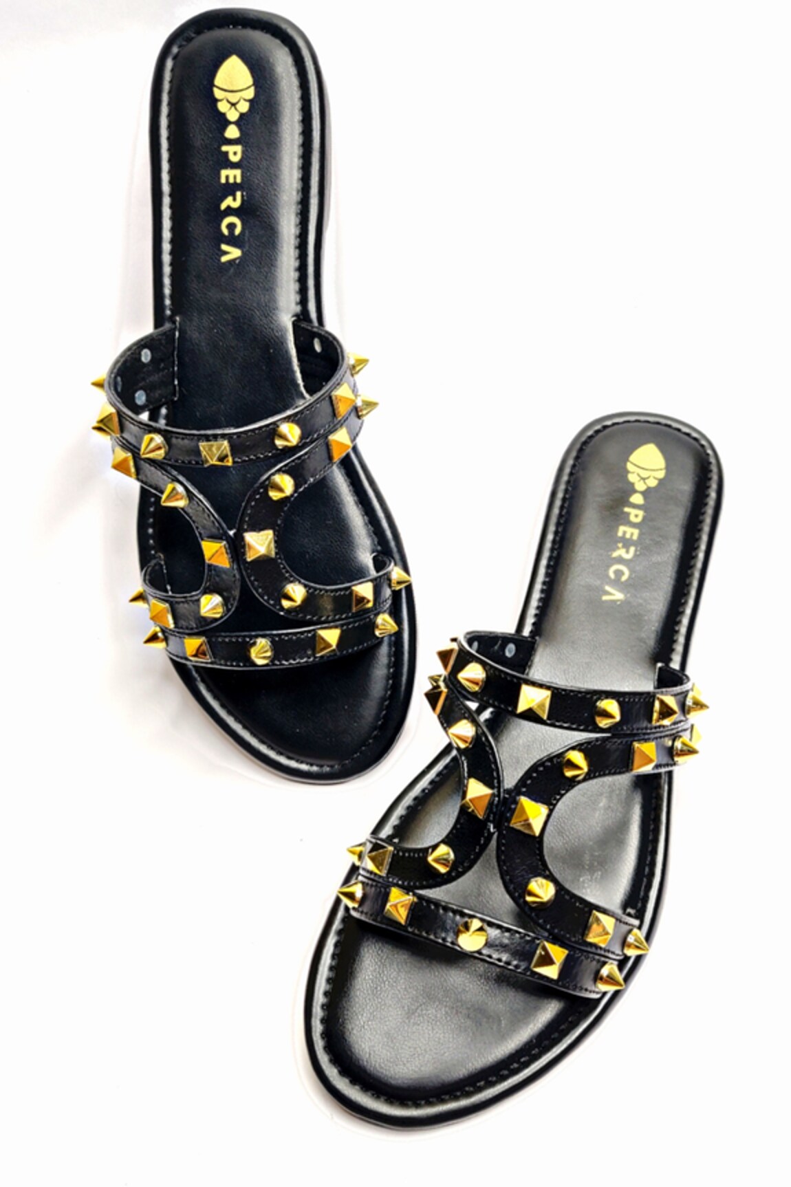 Perca Metallic Studs Embellished Flats