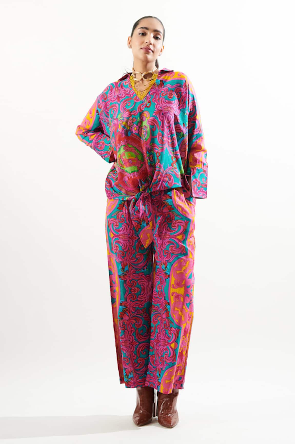 Cin Cin Gulaab Cotton Printed Top & Pant Set