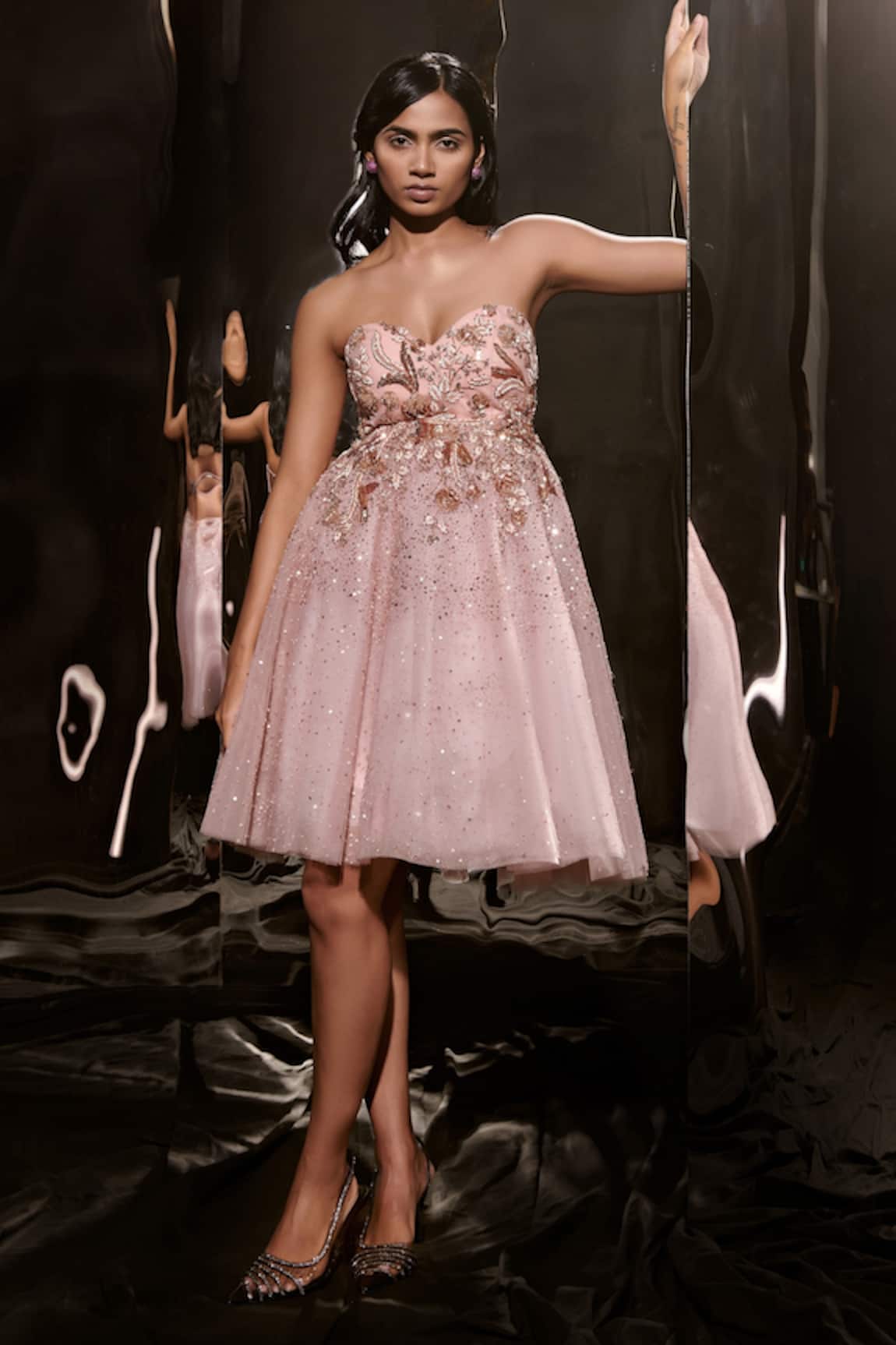 Masumi Mewawalla Crystal Beads Embellished Dress 