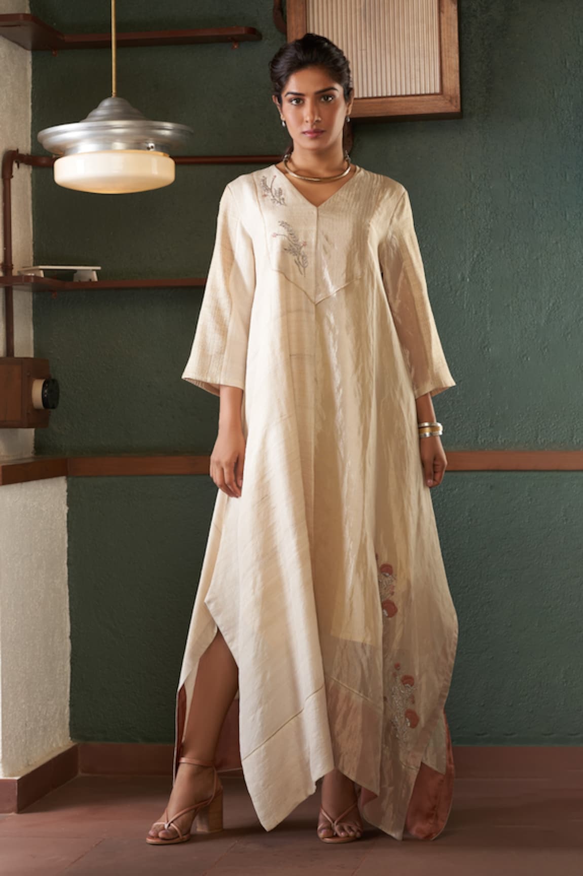 Bodhi Tree Floral Embroidered Kaftan