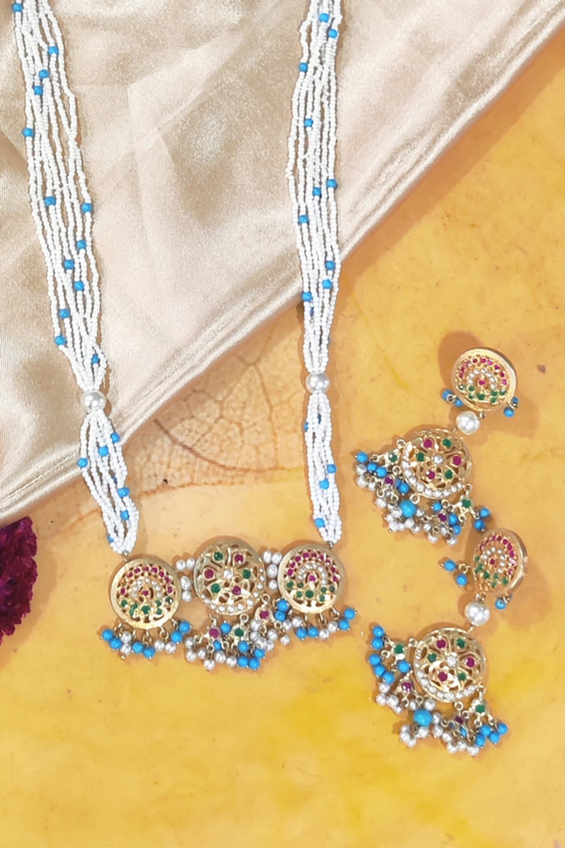 Devanshi Renu Jewels Stone Embroidered Necklace Set