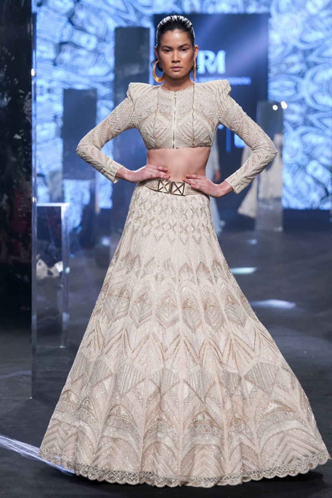 Ritika Mirchandani Erinn Geometric Embroidered Bridal Lehenga Set