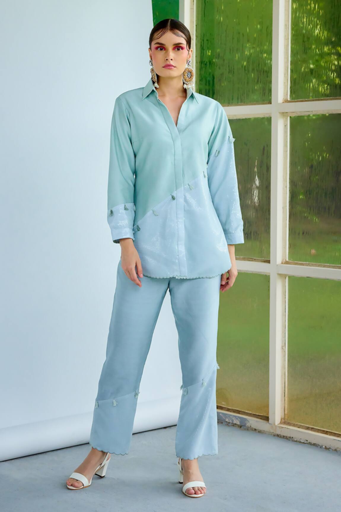 Garima Bindal Renne Solid Shirt & Pant Set 