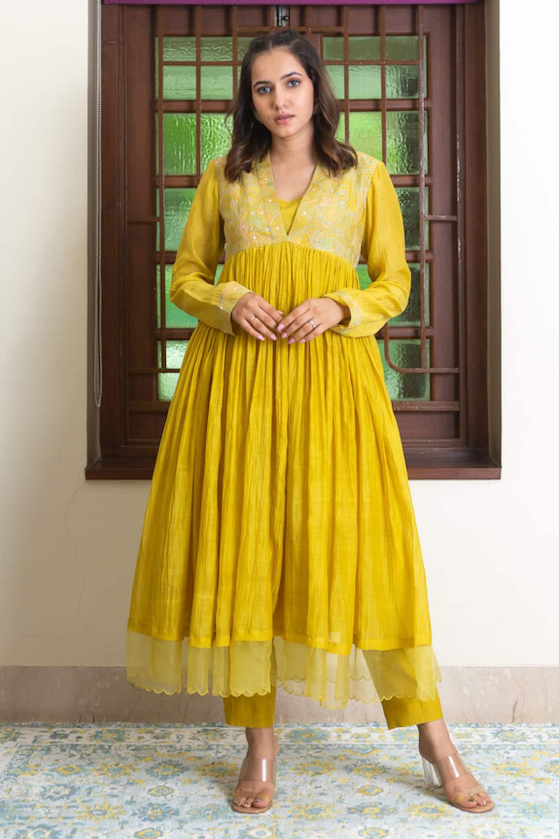 Maliha by Anar and Anoli Embroidered Anarkali And Pant Set