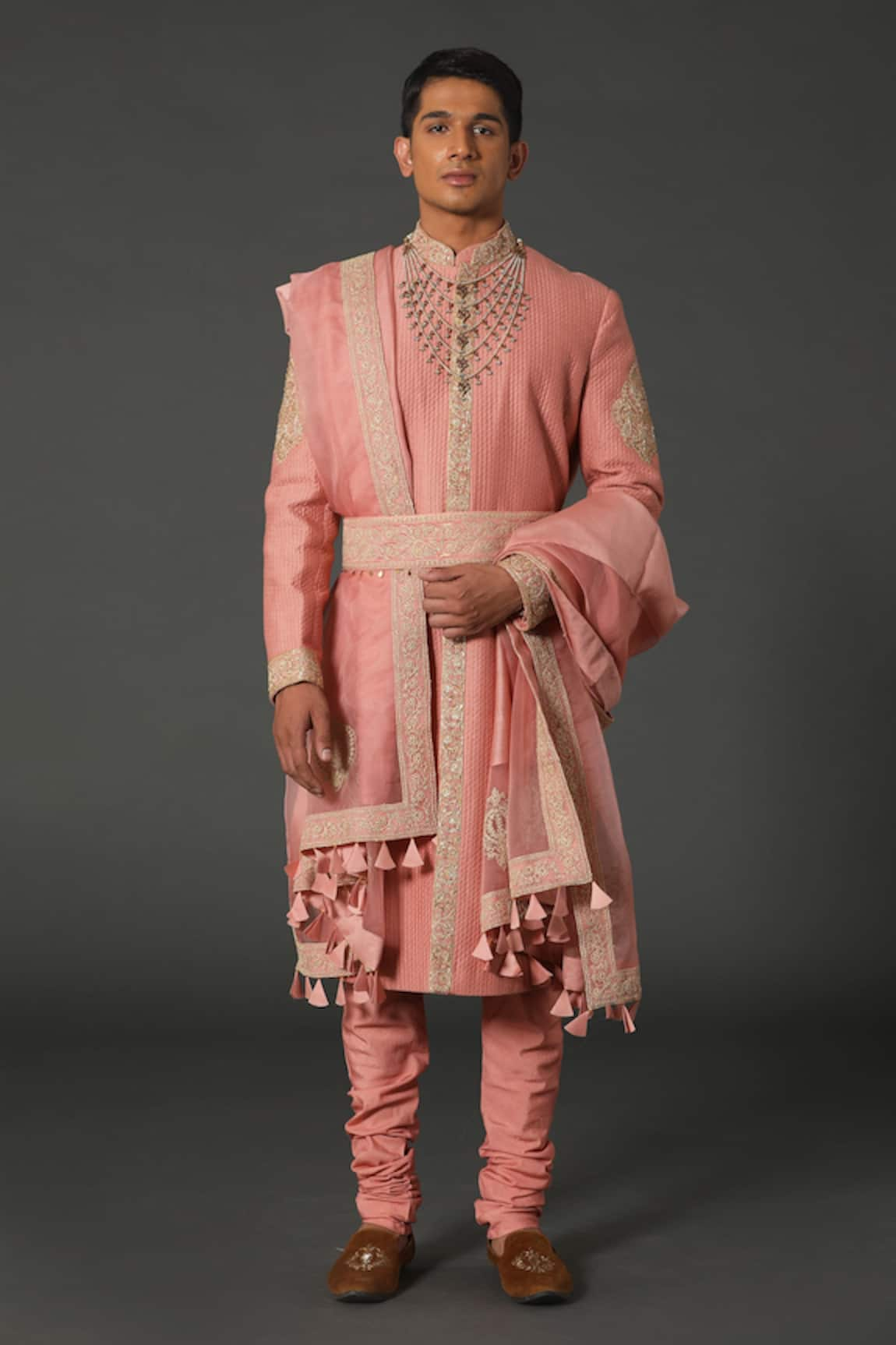 Rar Studio Dori Work Quilted Sherwani Set