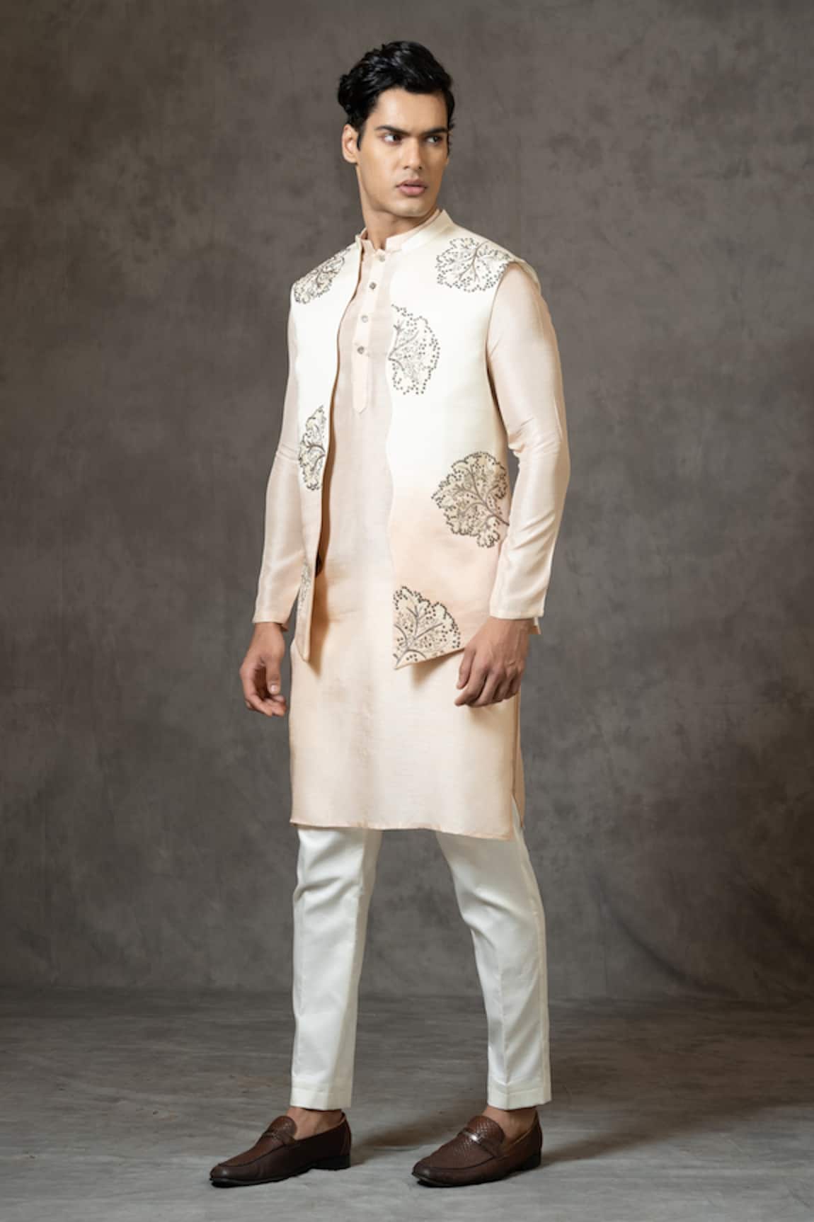 PAARSH Cherry Blossom Embroidered Bundi Set
