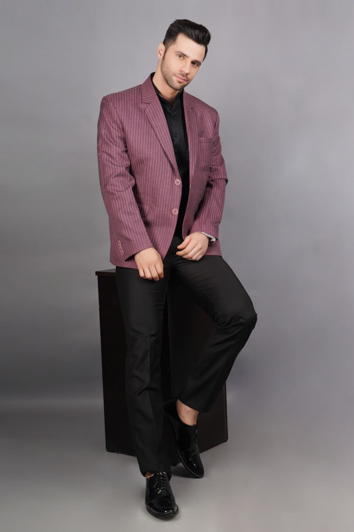 Buy Pink Suede Full Sleeve Solid Blazer For Men by Aryavir Malhotra Online  at Aza Fashions.