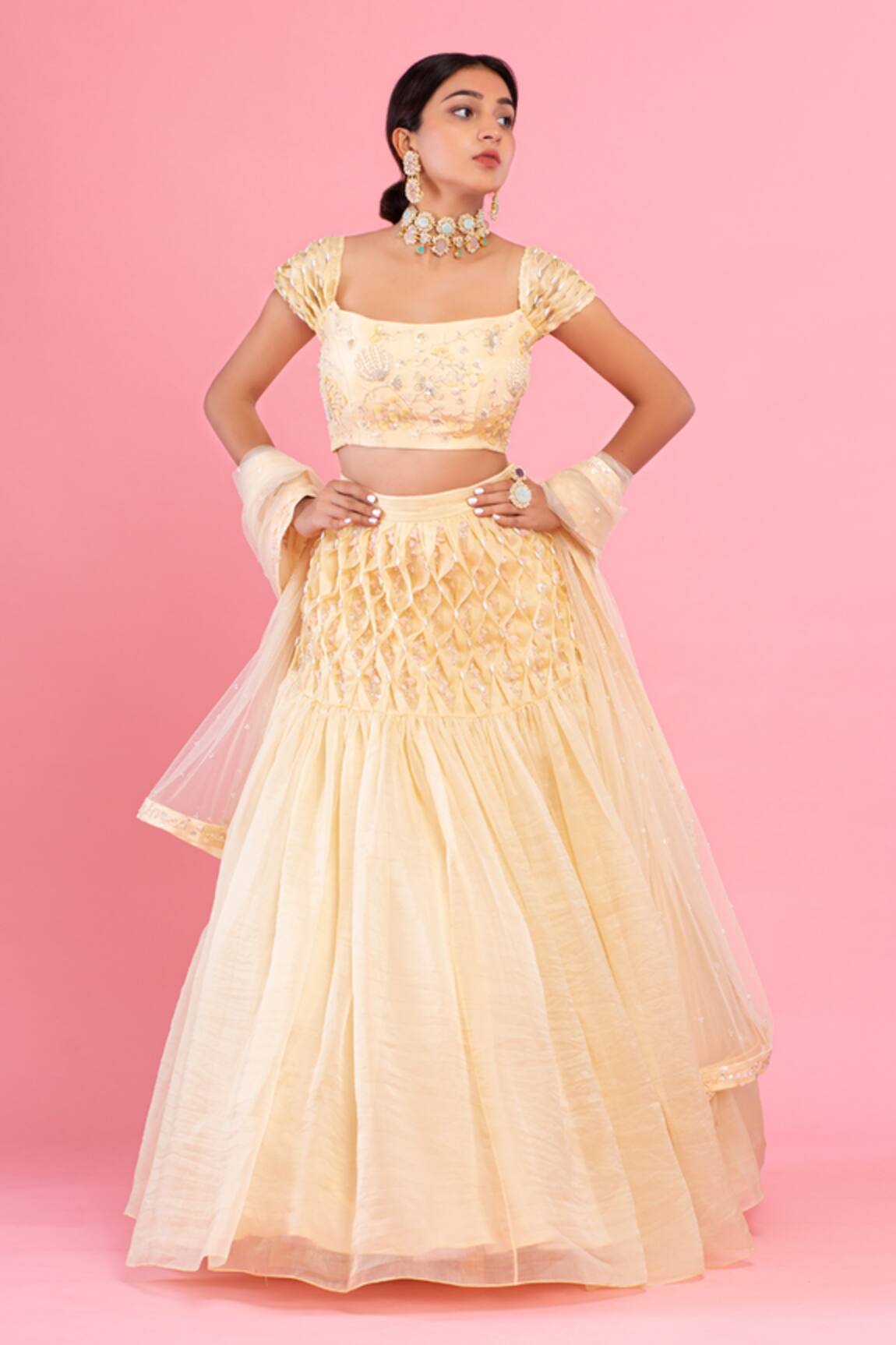 PIRI INDIA Hand Embroidered Lehenga Set