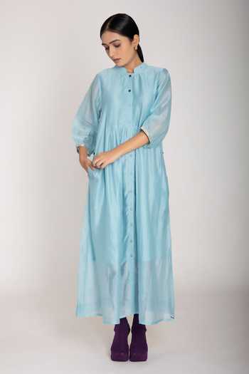 JAYATI GOENKA Mandarin Collar Shirt Dress 