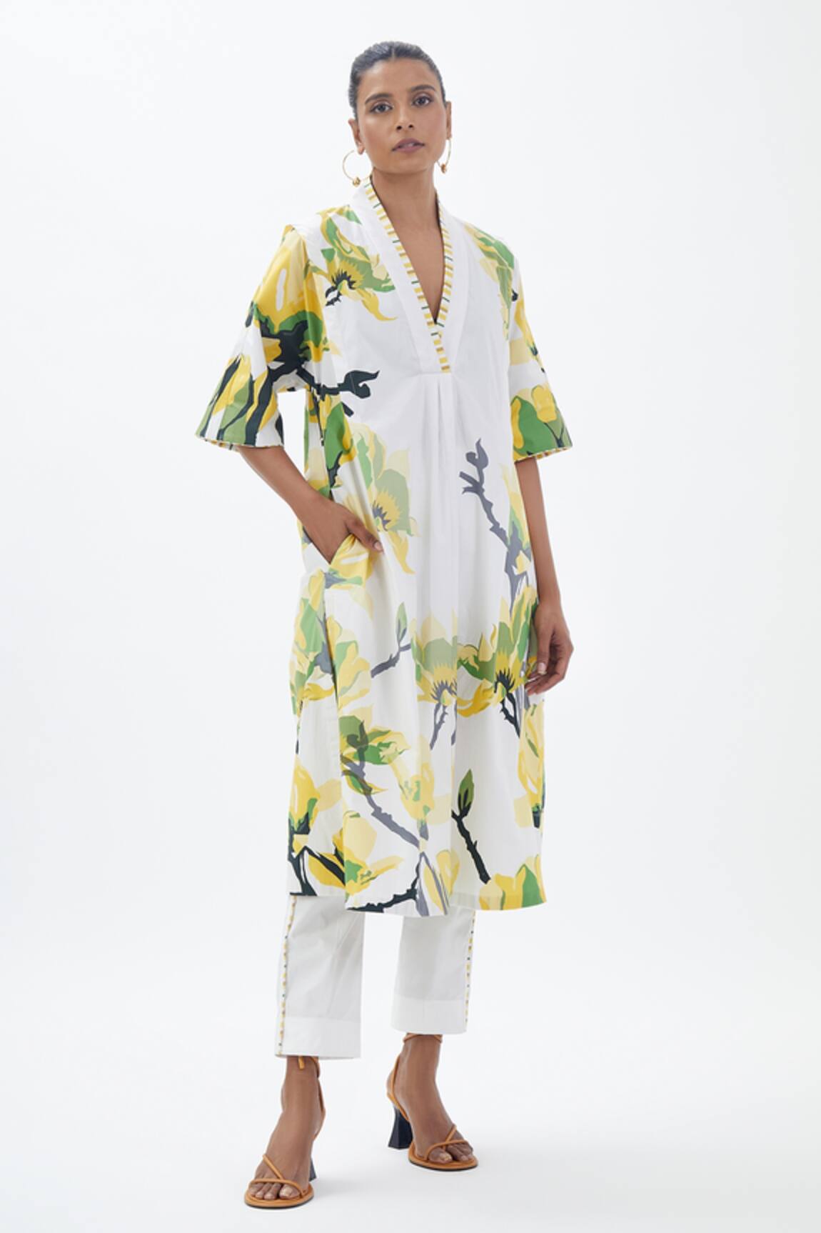 Sitaraa Basant Long Printed Tunic & Trouser Set