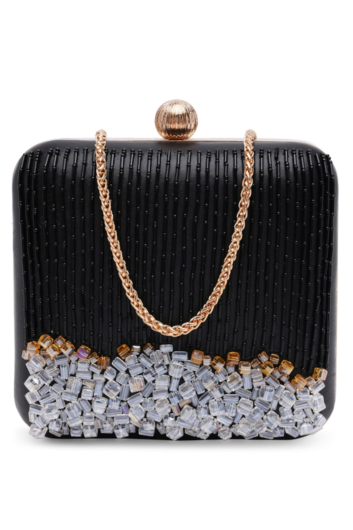 Richa Gupta Embellished Square Shaped Clutch With Sling