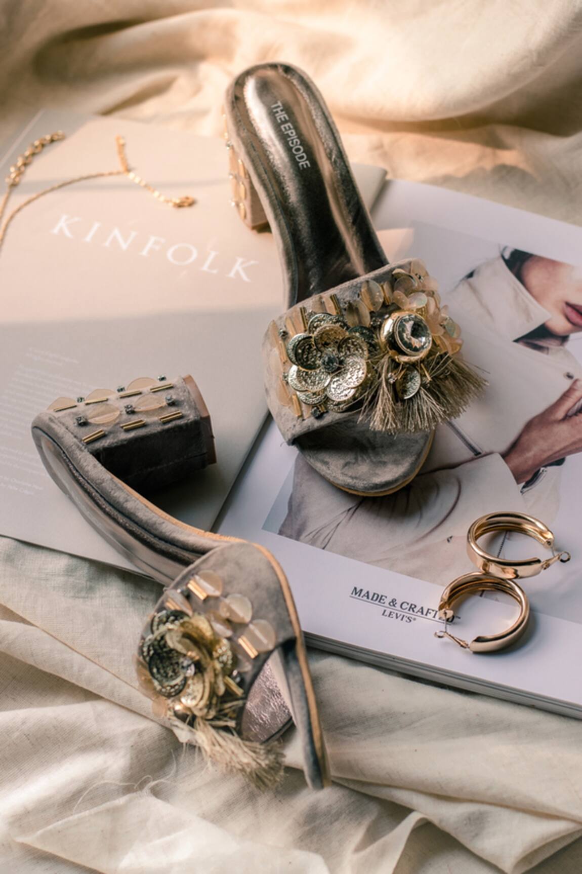 THE EPISODE Ginger Snap Embellished Heels