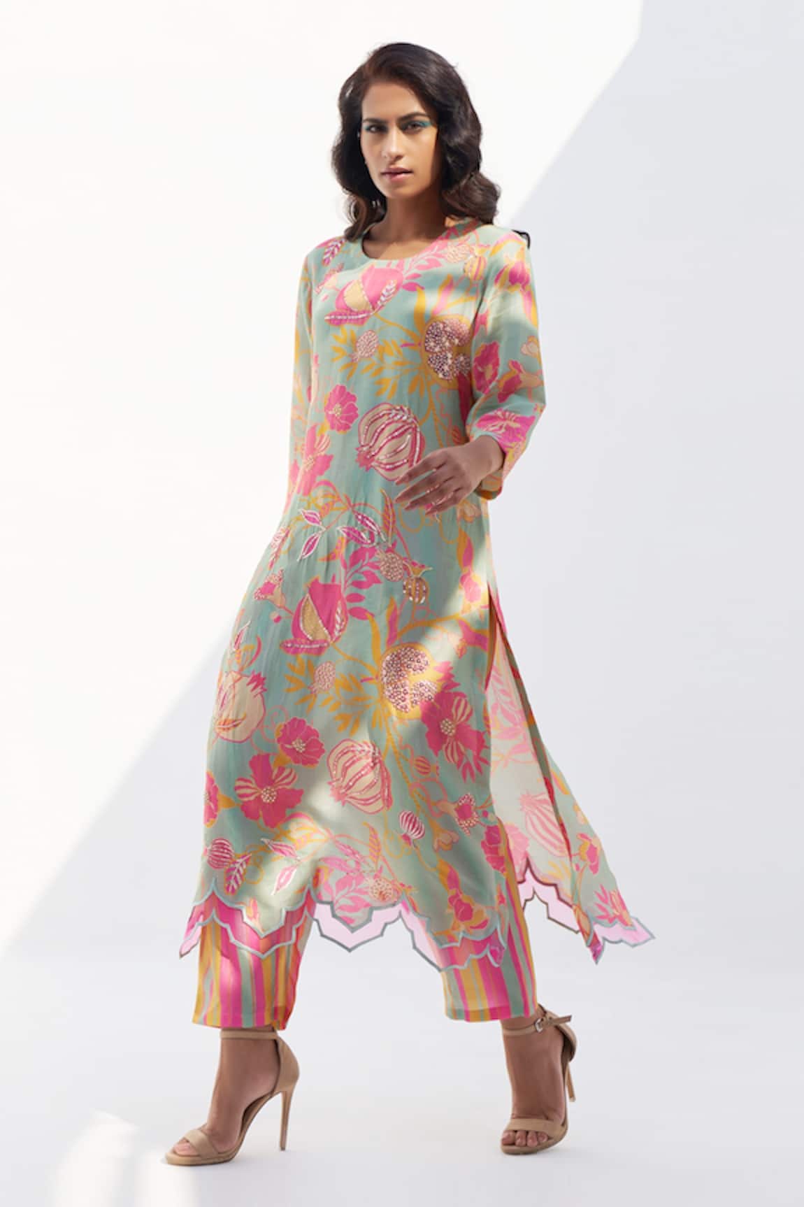 Archana Shah Virtue Pomo Pattern Kurta & Pant Set