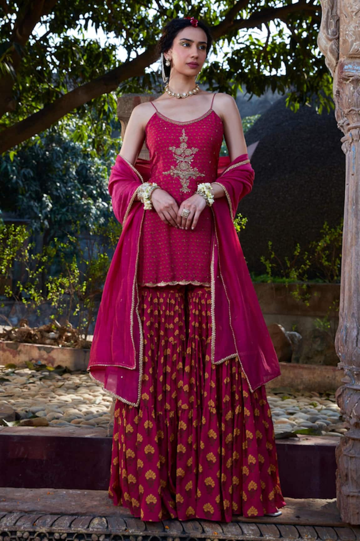 Kritika Dawar Scoop Neck Floral Print Kurta Gharara Set