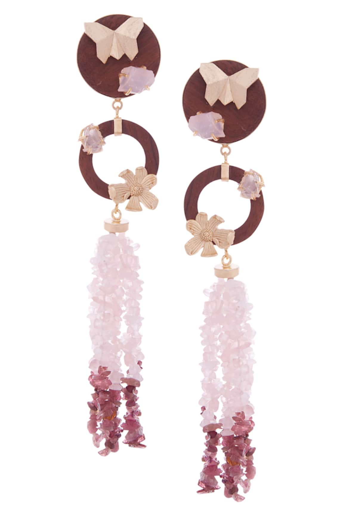 Madiha Jaipur Butterfly Rosequart Earrings