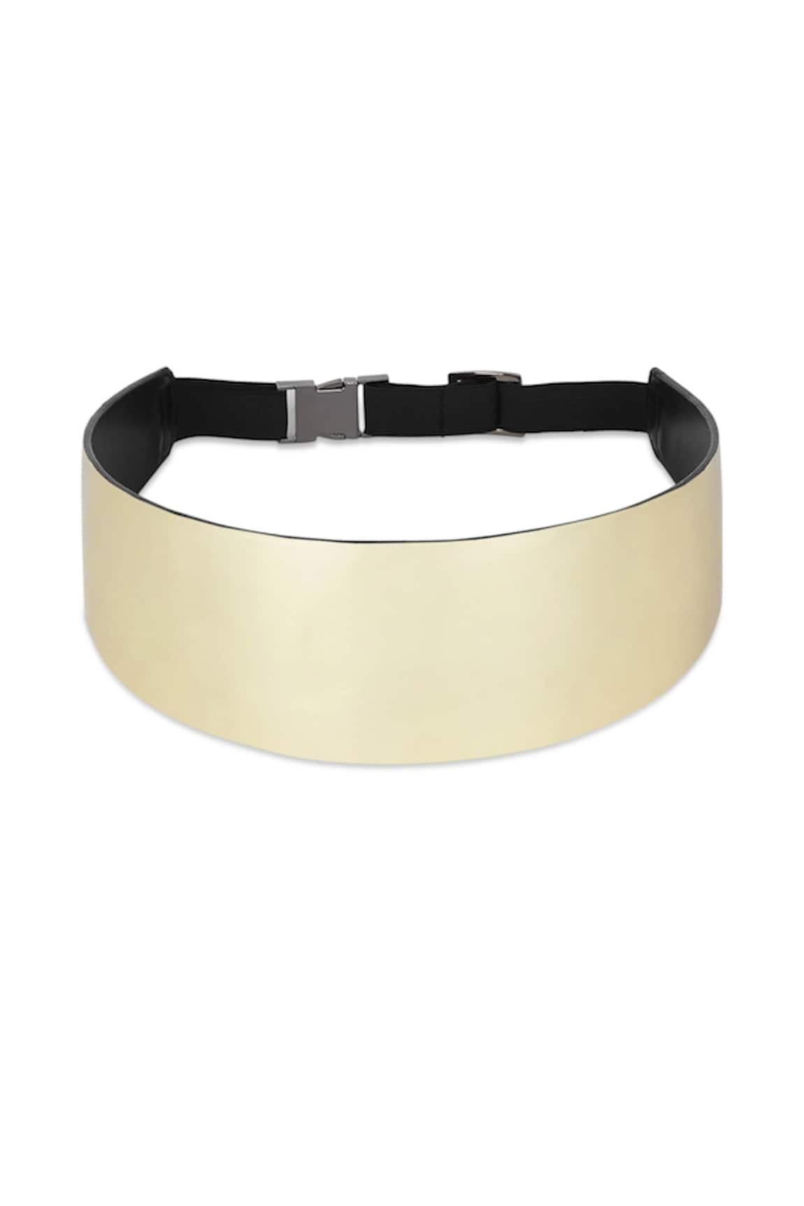 TROV Vera Broad Metallic Leather Belt