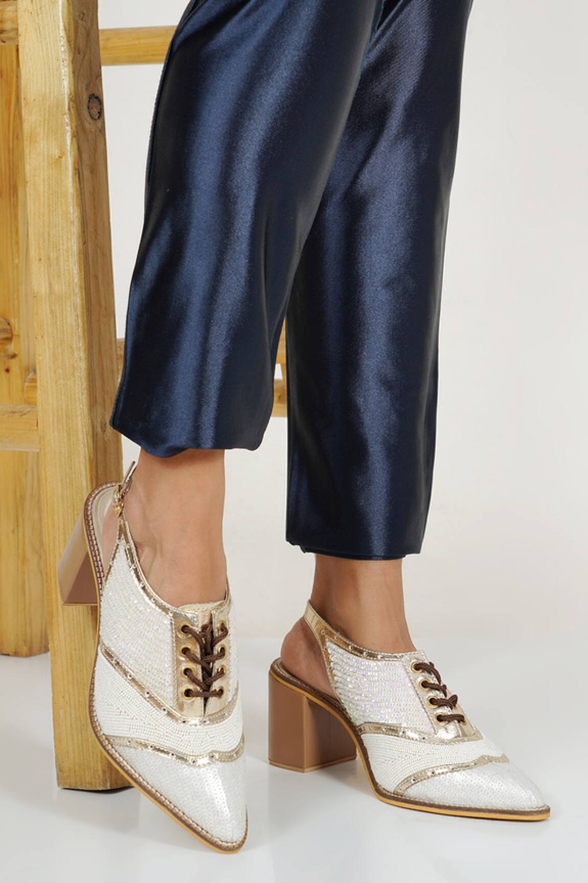 Sole House Sequin Embroidered Pointed Toe Heels