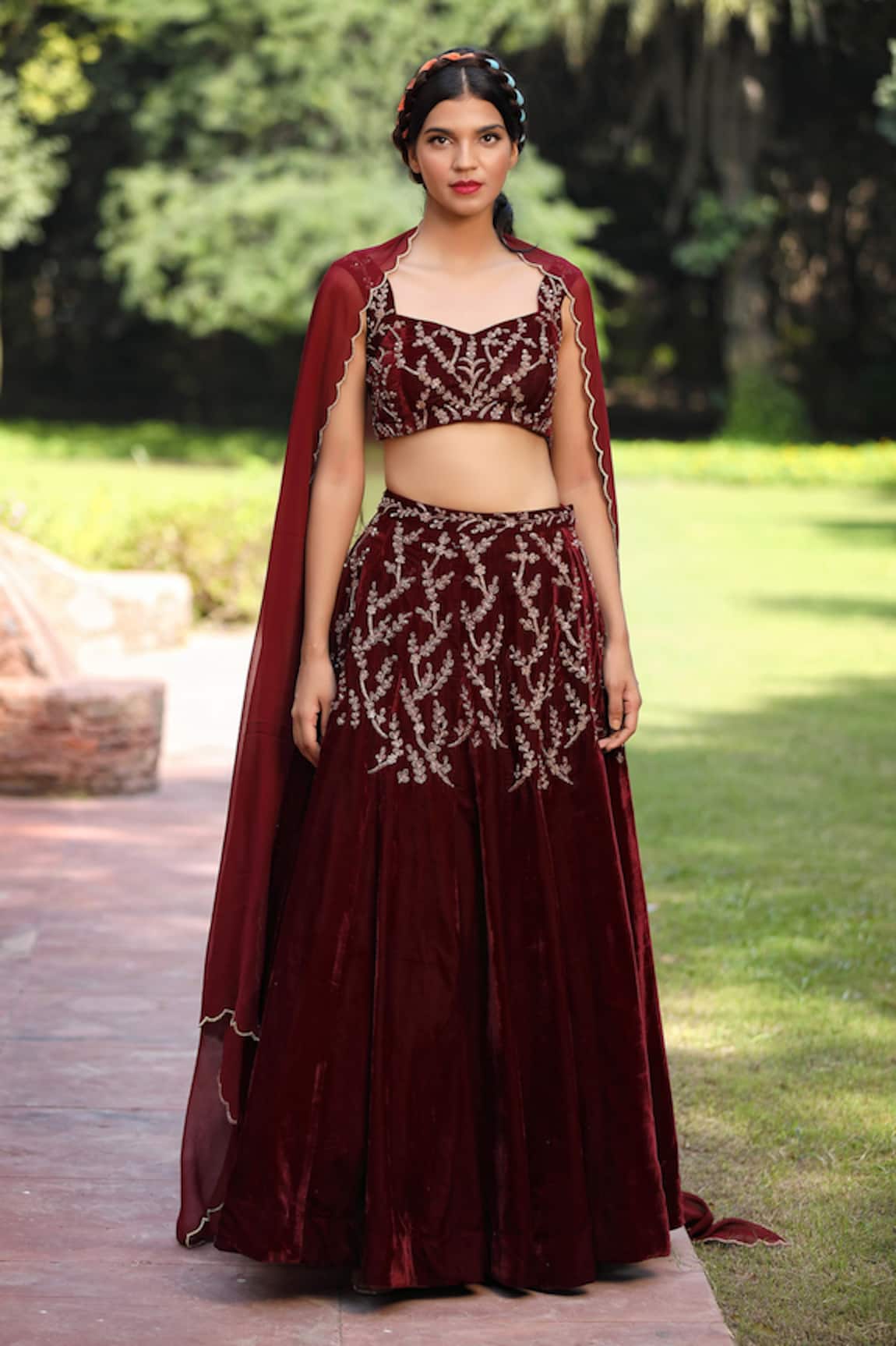 Tarini Vij Zari Hand Embroidered Lehenga Set 
