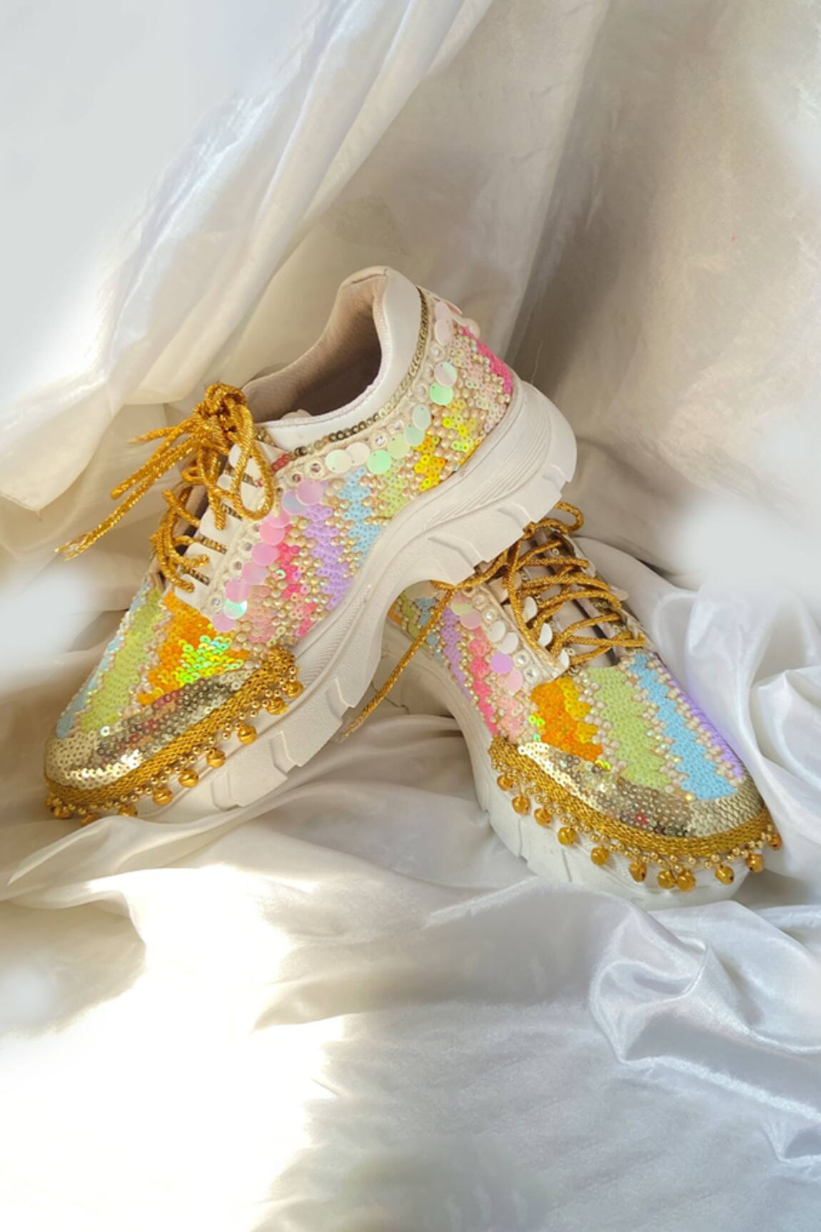 Chal Jooti Dazzling Damsel Rainbow Ghungroo Embellished Wedding Sneakers
