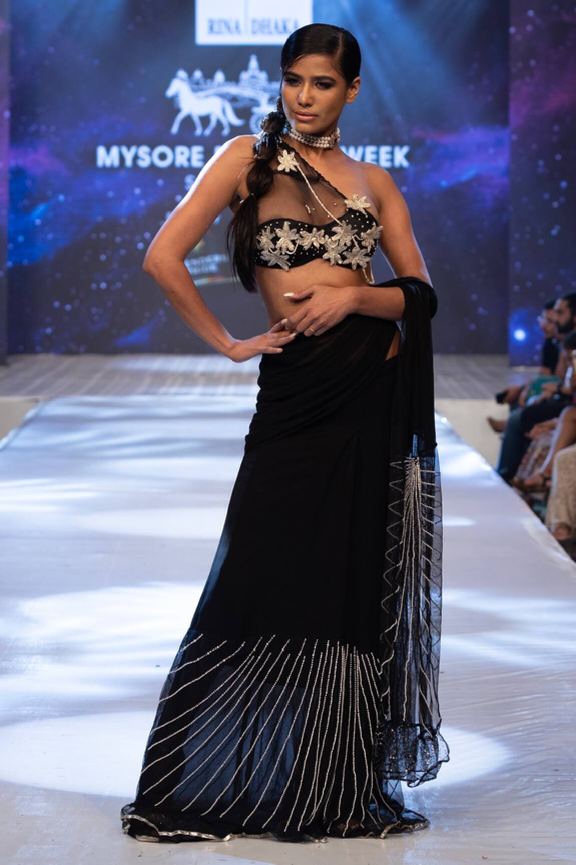 Rina Dhaka Lehenga Saree With Asymmetric Blouse
