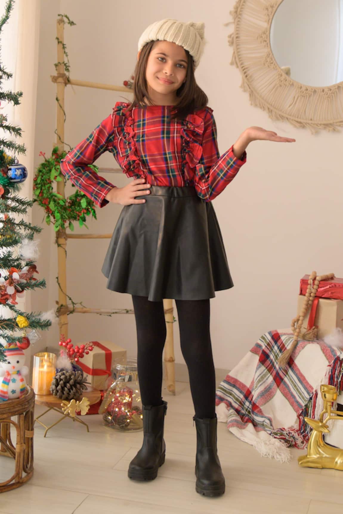 Fairies Forever Frill Top with Checkered Pattern