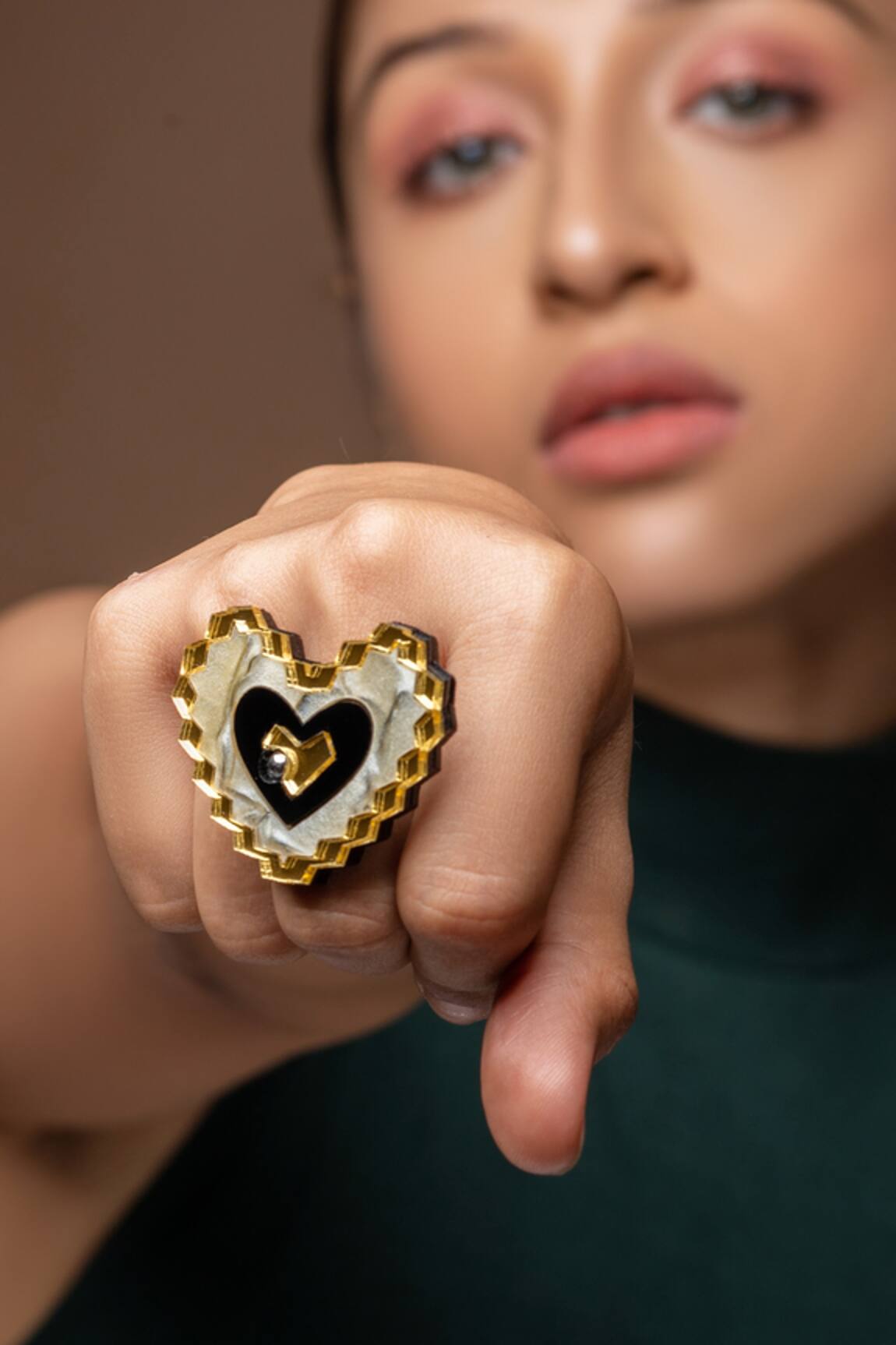 Prachi Gupta Geometric Heart Shaped Ring