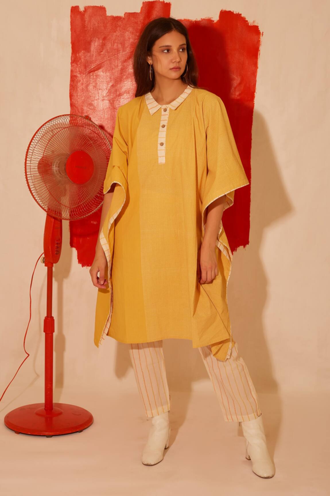 Banana Labs Golden Hour Striped Print Kaftan & Pant Set