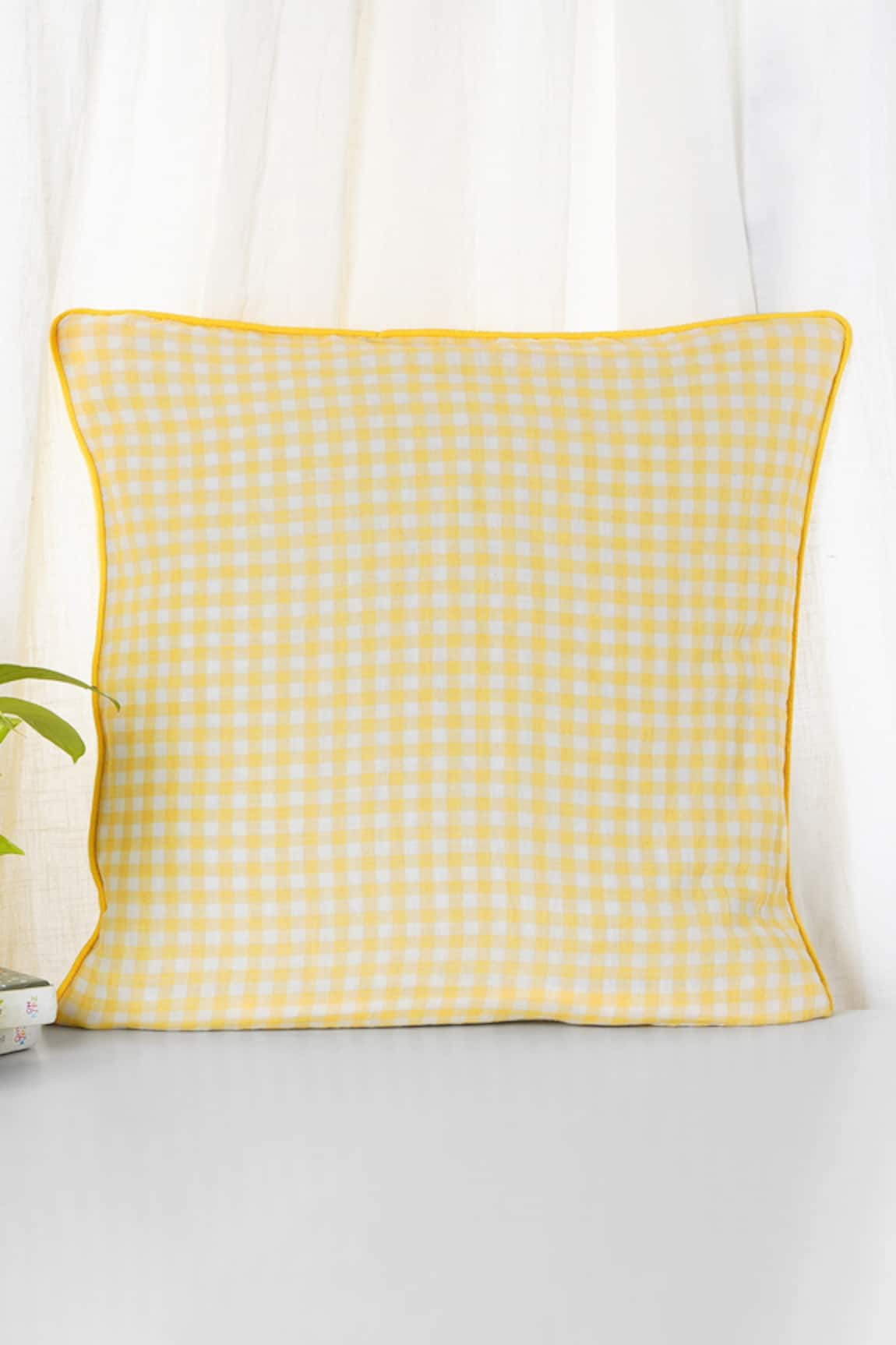 ConsciousCo Sicilian Summer Gingham Cushion Cover