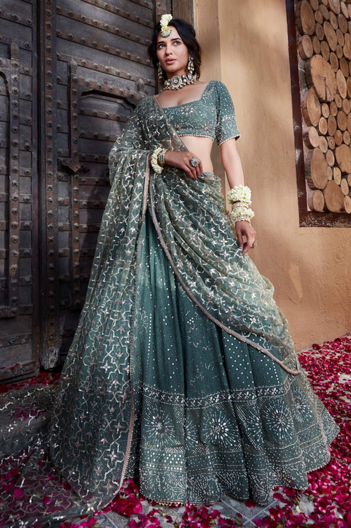 Kritika Dawar Scallop Embroidered Bridal Lehenga Set 