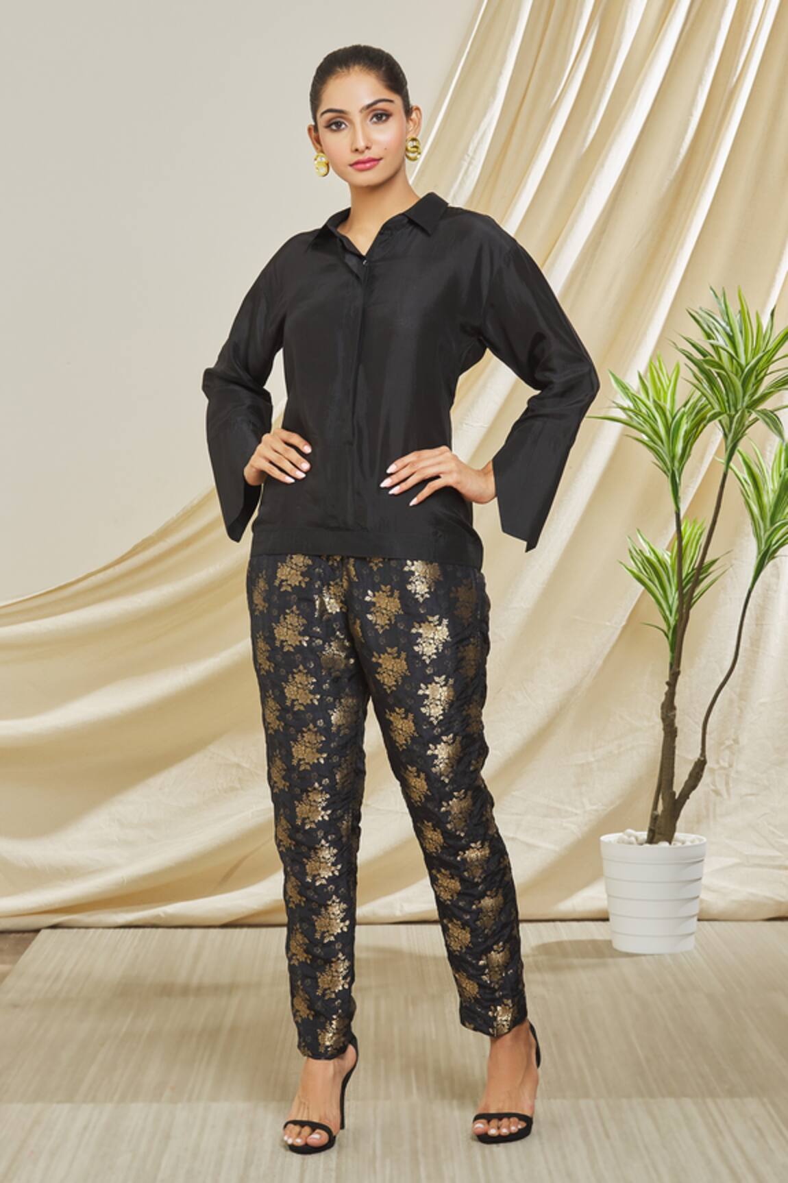 Peenacolada Shirt & Floral Brocade Pant Set