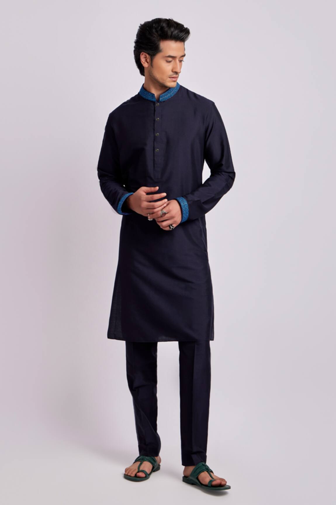 Bubber Couture Brody Embroidered Collar Kurta With Pant