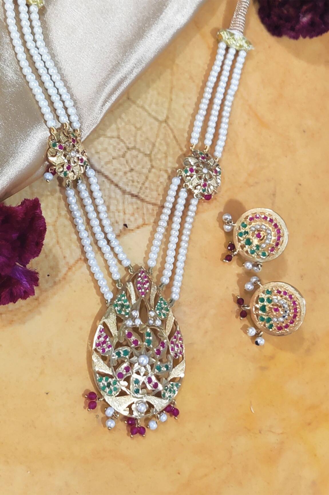 Devanshi Renu Jewels Layered Pendant Necklace Set