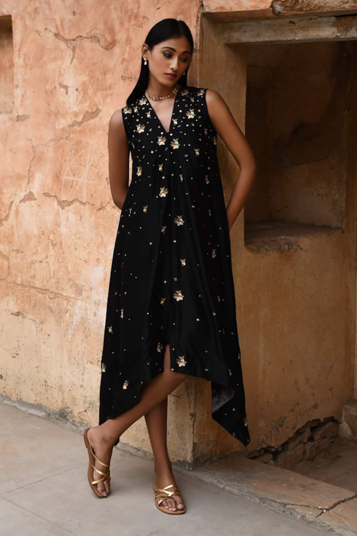 Deep Thee Chanderi Embroidered Dress