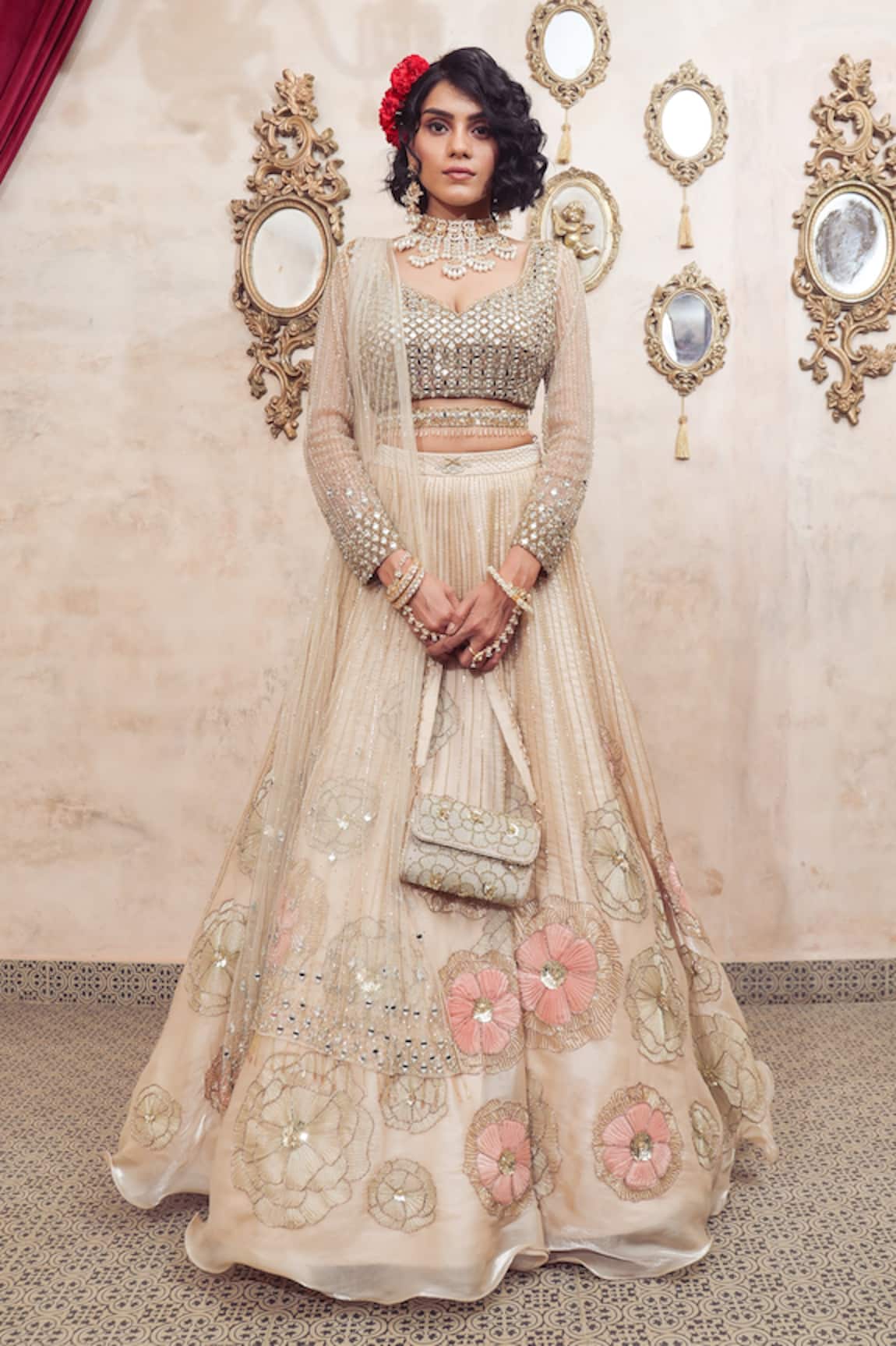 Show Shaa Floral Hand Embroidered Bridal Lehenga Set