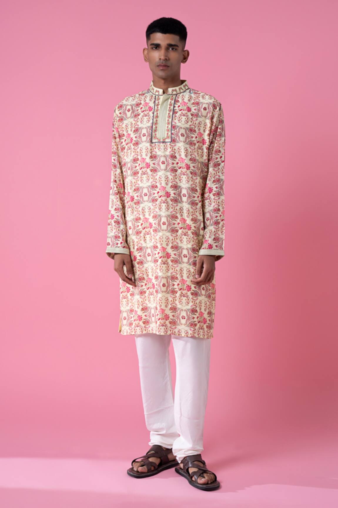 Siddhartha Bansal Jasmine Hand Painted Kurta Set