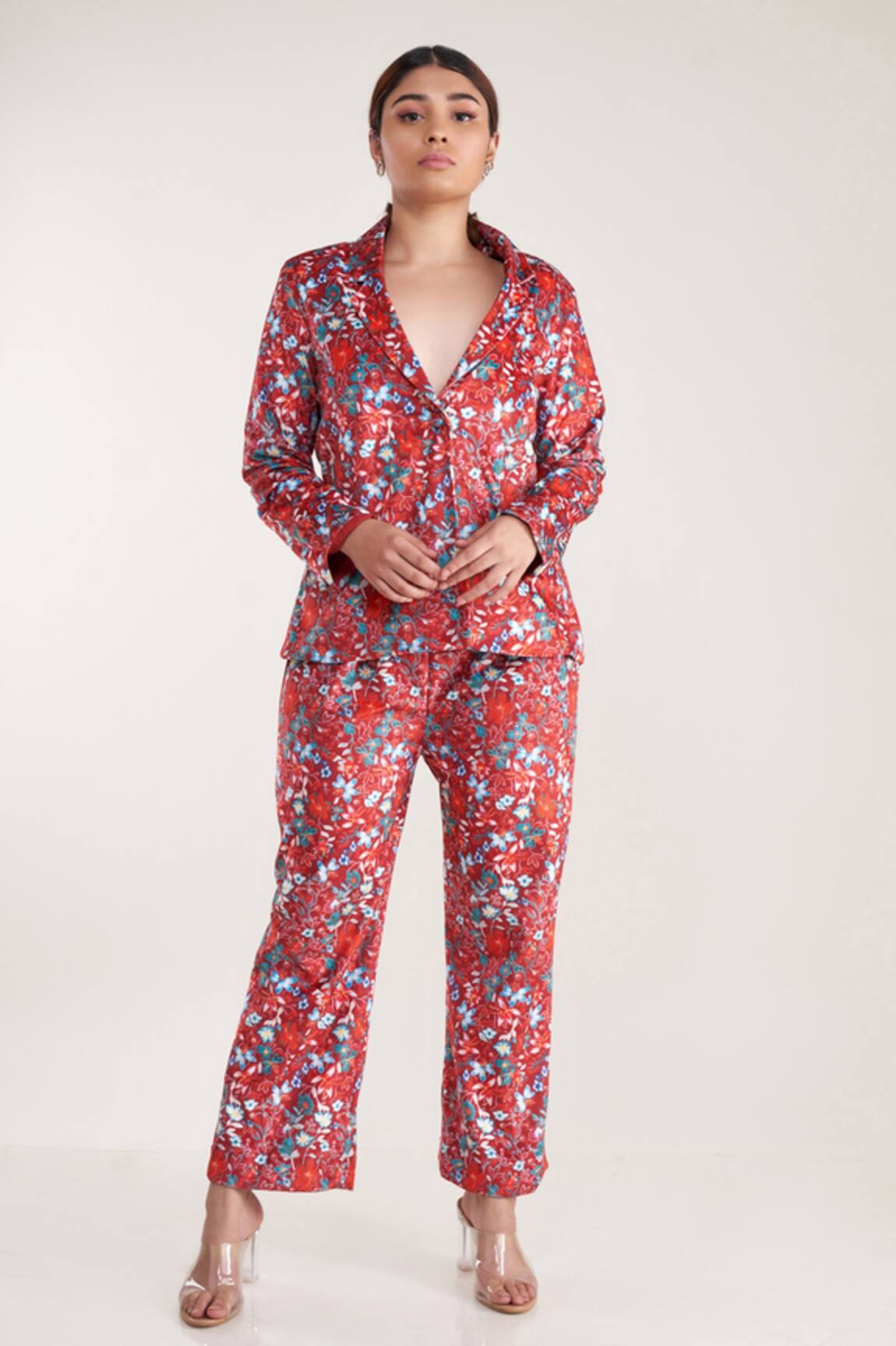 Pooja Bagaria Floral Print Blazer & Pant Set 