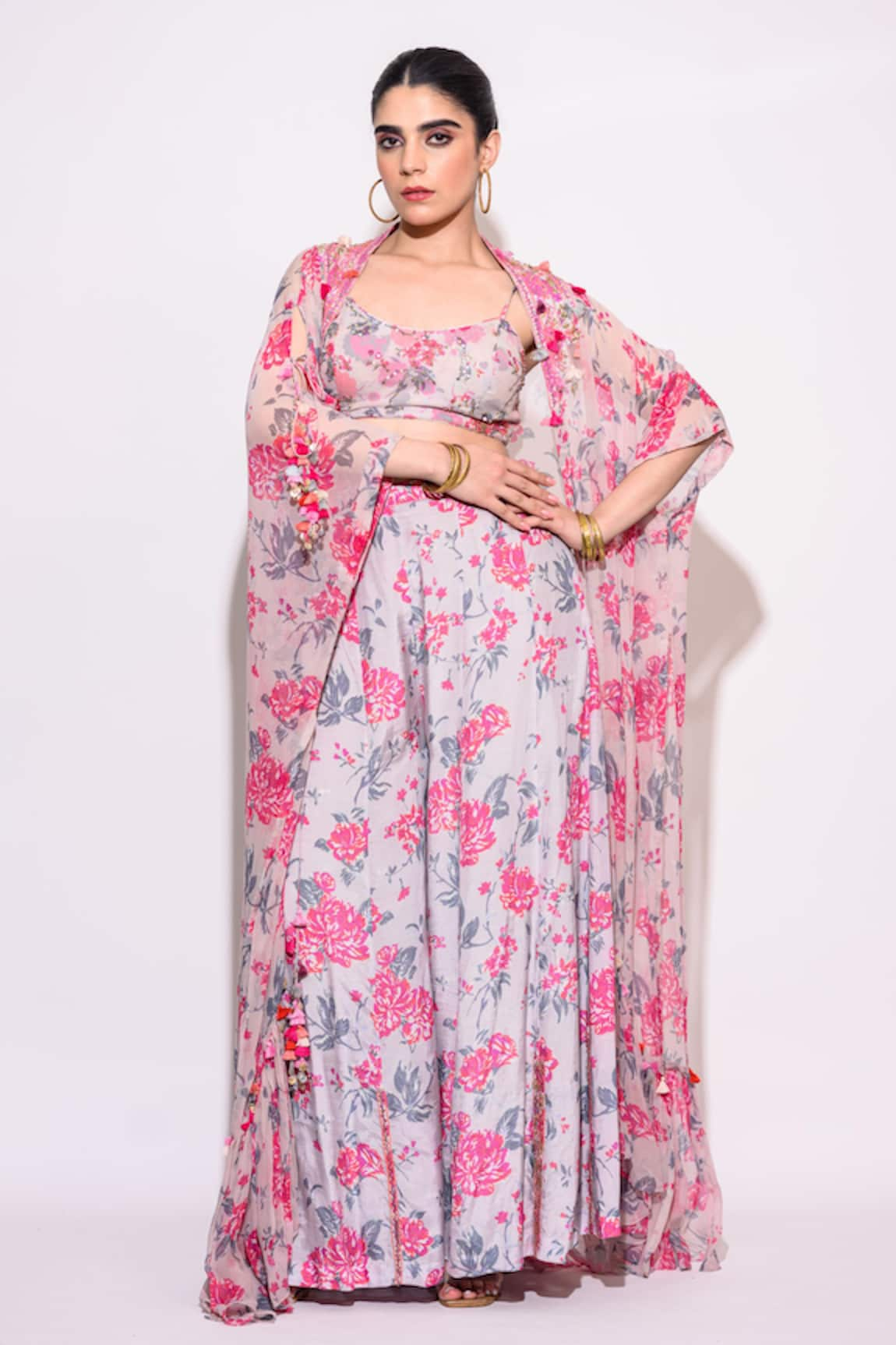 Aangan by Parul Floral Pattern Kaftan Palazzo Set