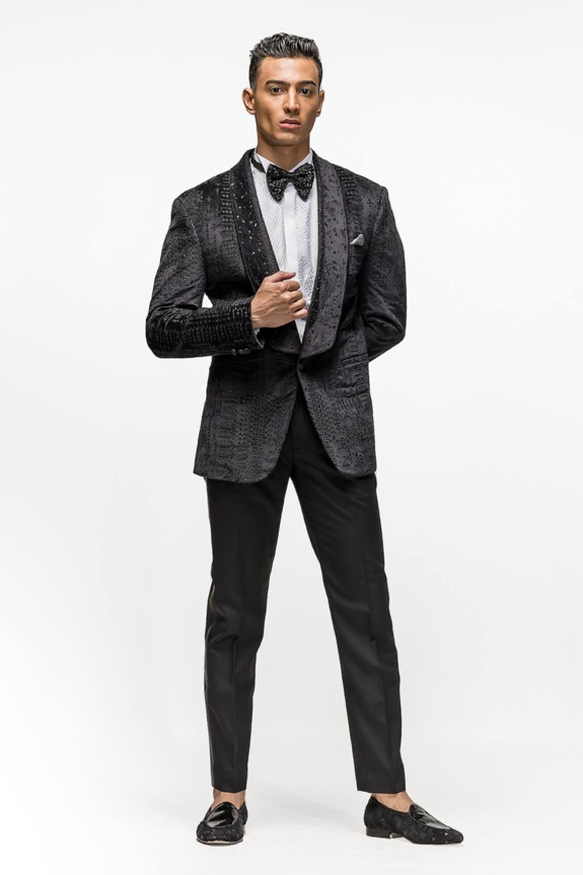 Asuka Velvet Embroidered Blazer Set