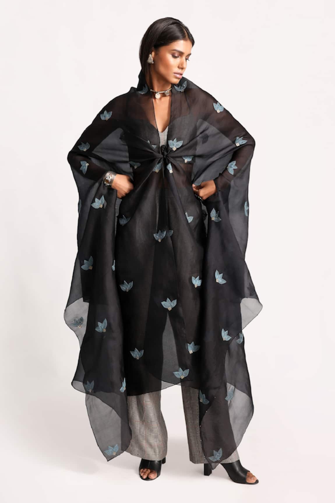 Kritika Murarka Silk Organza Cape Pant Set 
