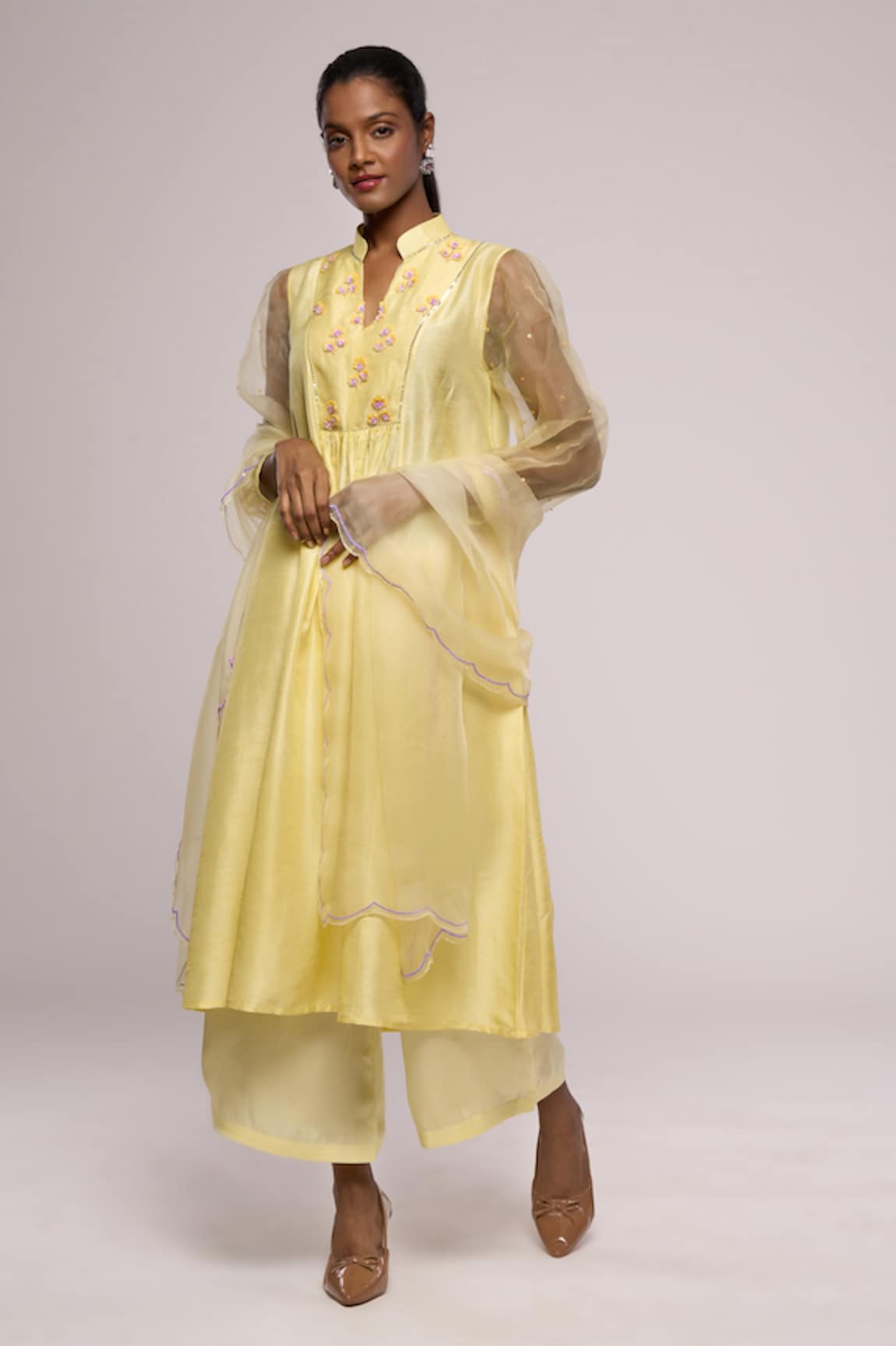 MAYU KOTHARI Yoke Floral Embroidered Kurta